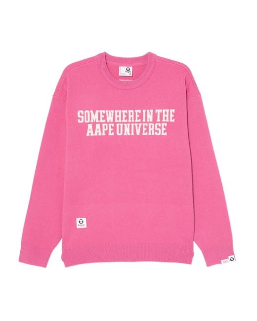 メンズ Aape By A Bathing Ape ロゴ スウェットシャツ Pink