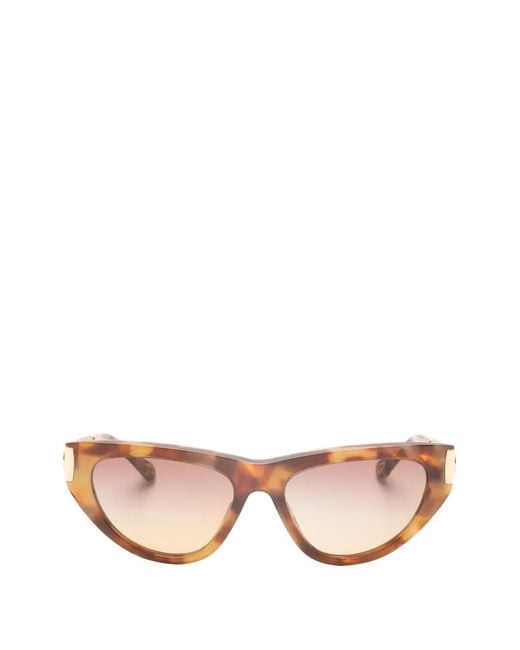 Chloé Pink Engraved-Logo Sunglasses