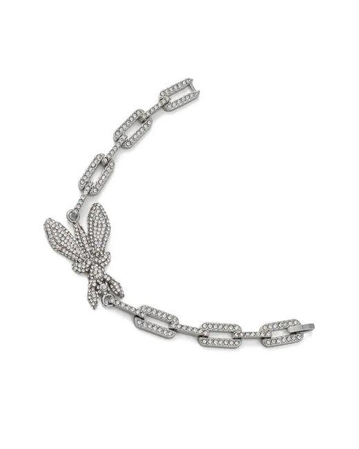 Patrizia Pepe White Embellished Chain Bracelet