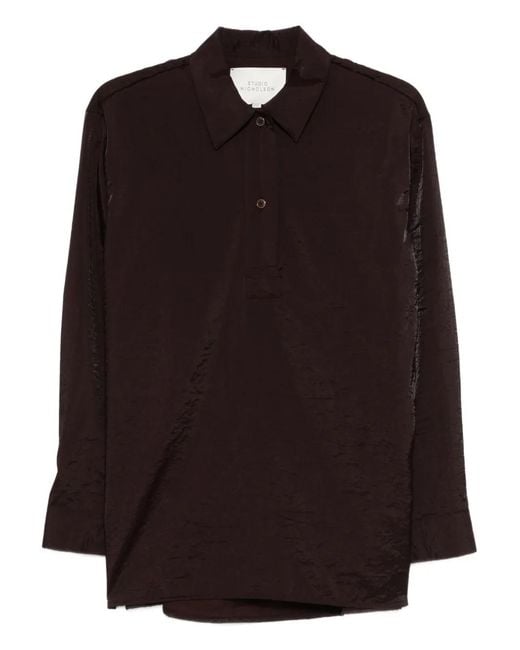 Studio Nicholson Black Polo-Collar Shirt