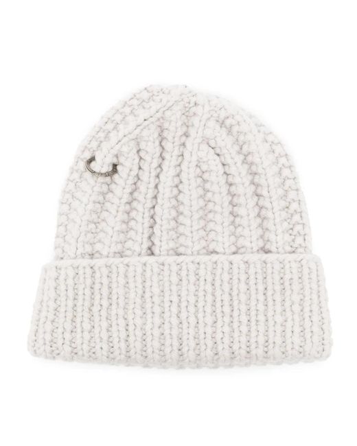 Werkstatt:münchen White Ring-Detail Ribbed Beanie