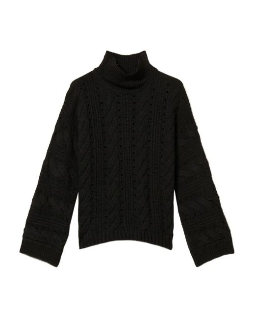 Twinset Black Cable Knit Sweater