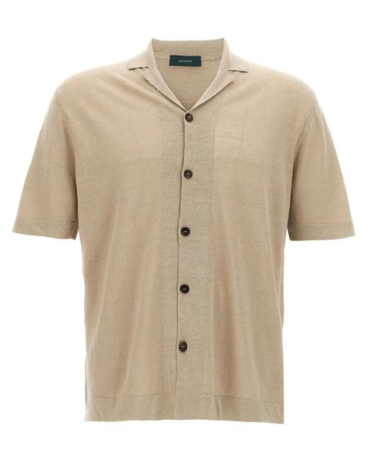 Zanone Natural Linen Shirt for men