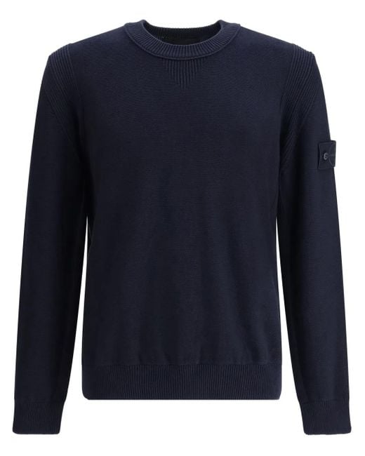 メンズ Stone Island コンパスバッジ プルオーバー Blue