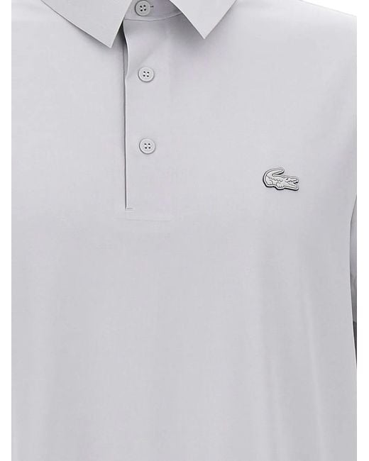 Lacoste Gray Logo-Patch Polo Shirt for men
