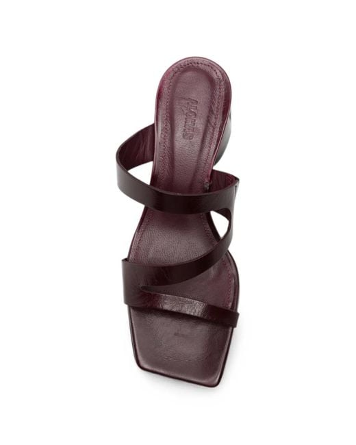 Alohas Red Orielle Multi-Strap Square-Toe Heeled Sandals