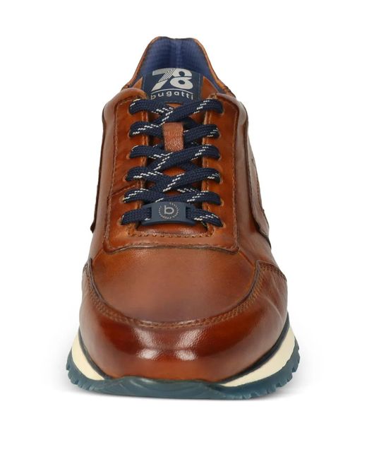 Bugatti Brown Panelled Leather Sneakers for men