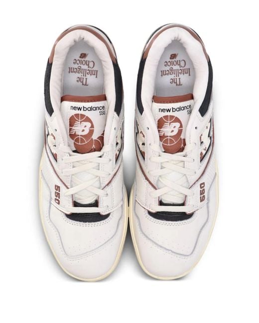 New Balance 550 In White/brown/black Leather for men