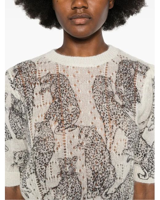 Pull Crop Twinset en coloris White