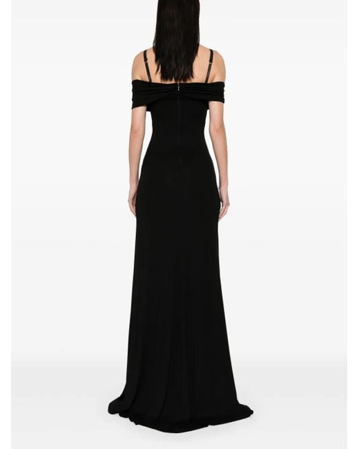 Robe Longue D'Inspiration Corset Elisabetta Franchi en coloris Black