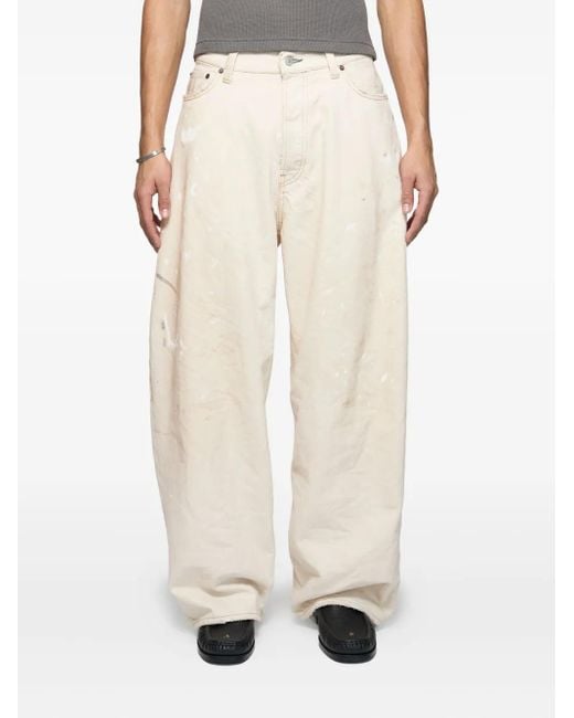 Acne White 2023 Logo-Patch Jeans for men