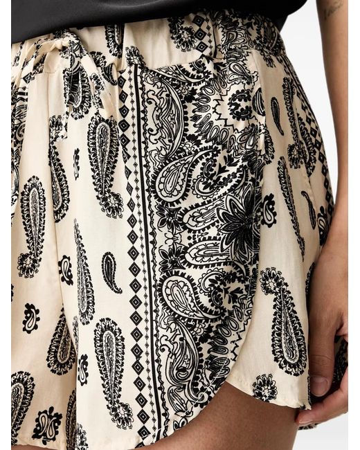 ViCOLO Black Paisley-Print Drawstring Shorts