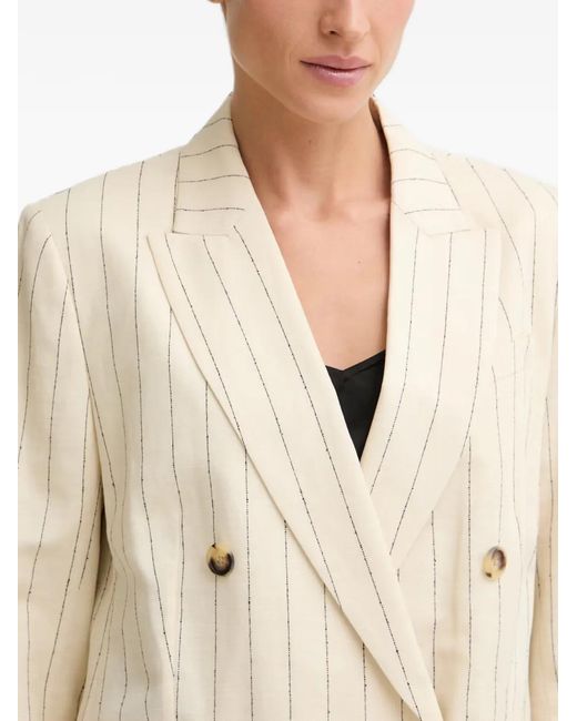 Rag & Bone Natural Pinstripe Double-Breasted Blazer