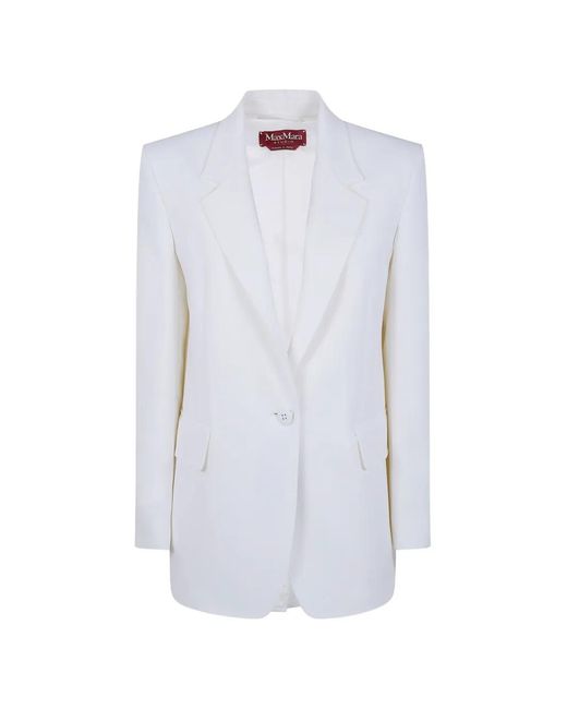 Max Mara White Geknöpftes Sakko