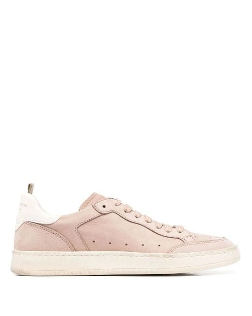 Officine Creative Pink Smooth Lace-Up Sneakers