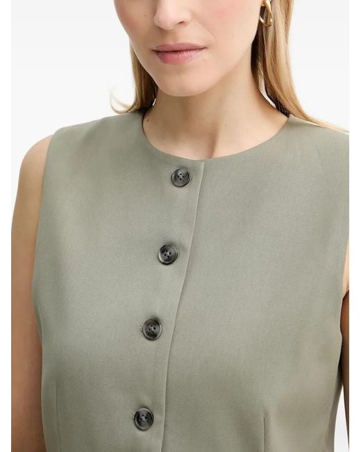 Samsøe & Samsøe Green Saruma Button-Front Sleeveless Top