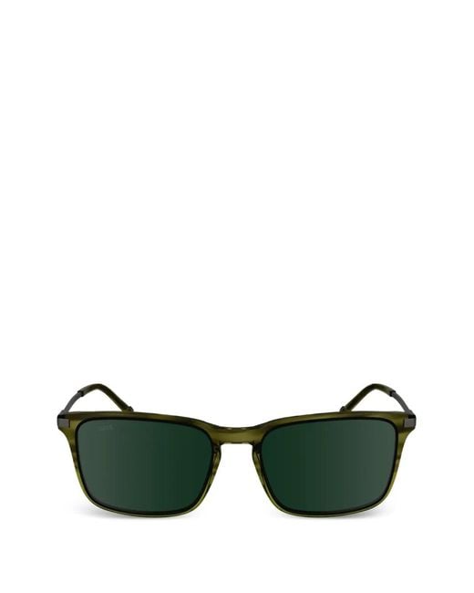 Zeiss Green Striped Rectangle-Frame Sunglasses for men
