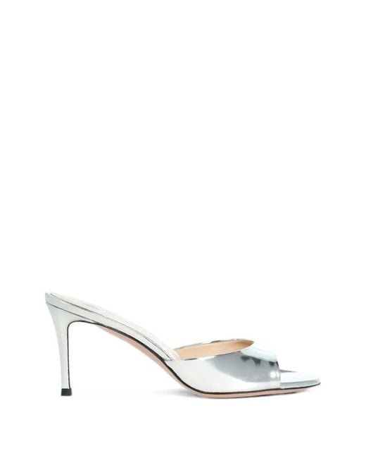Roberto Festa White Boa Heeled Mules