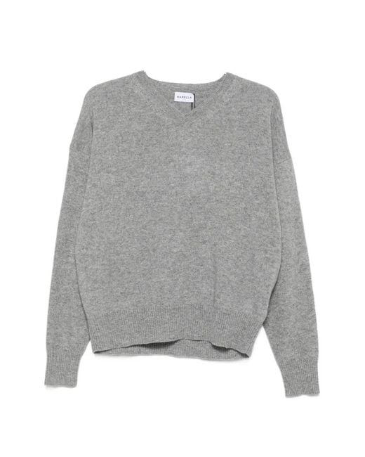 Marella Gray V-Neck Cashmere Sweater