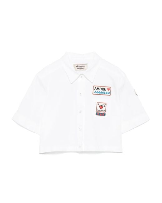 ALESSANDRO ENRIQUEZ White Patch-Detailed Shirt