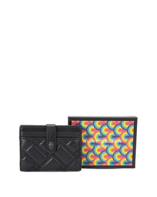 Kurt Geiger Black Quilted Eagle-Plaque Card Holder