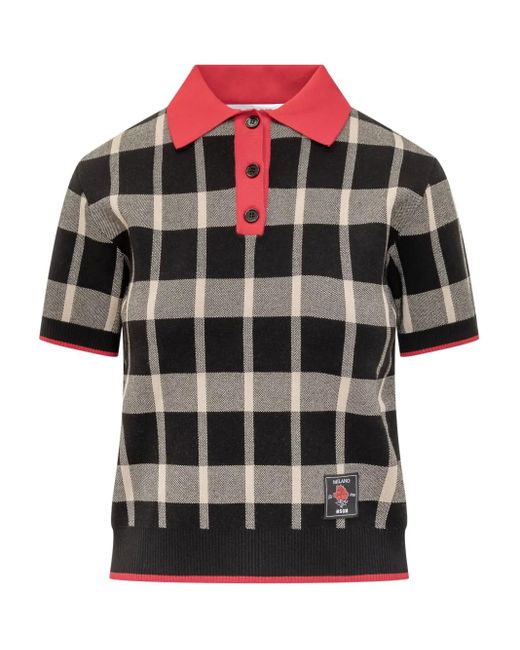 MSGM Geruite Polotop in het Black
