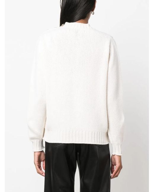 Barrie White Button-Detail Cashmere Jumper