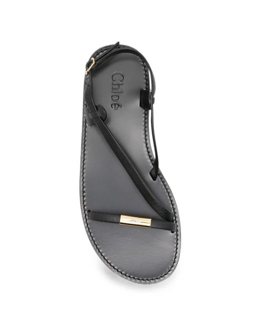 Chloé White Leather Strappy Sandals