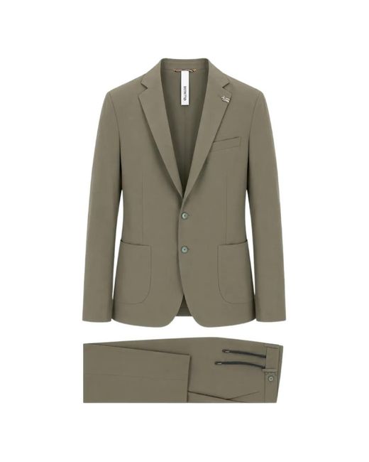 DISTRETTO 12 Gray Notched-Lapel Single-Breasted Suit for men
