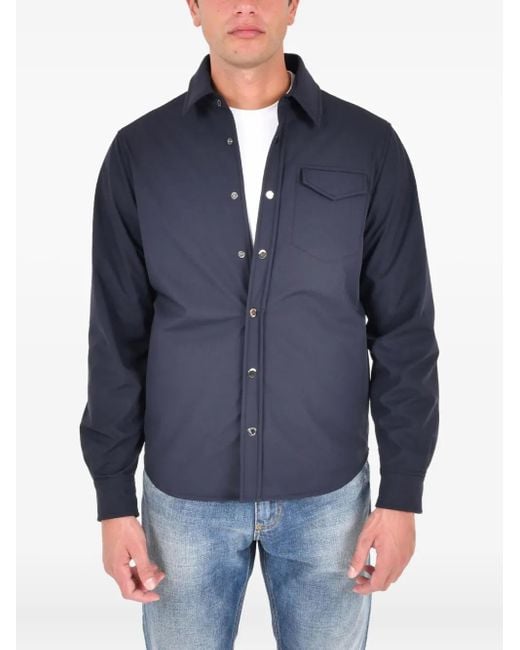 Drumohr Blue Buttoned Pocket Overshirt for men