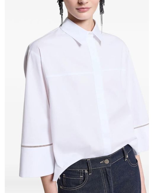Peserico White Embellished Shirt