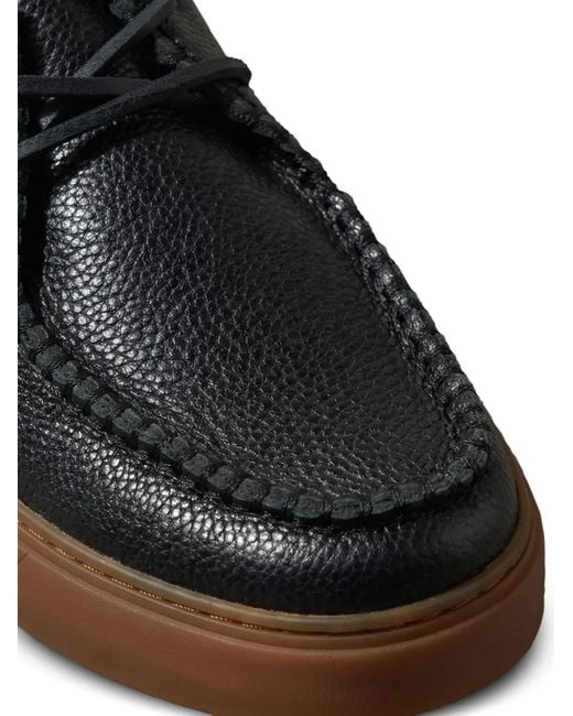 Calvin Klein Black Pebbled Boat Shoes for men