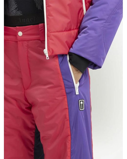 Palm Angels Red Thunderbolt Colour-Block Ski Trousers