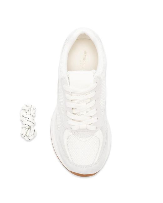 SERGIO MORETTI FIRENZE White Mesh-Panel Sneakers