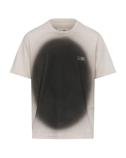 MM6 by Maison Margiela Gray Crew-Neck Graphic T-Shirt for men