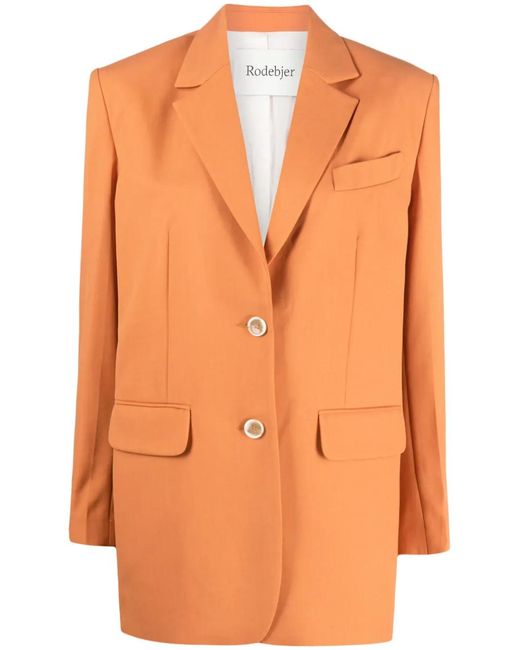Rodebjer Orange Blazer Vera À Simple Boutonnage