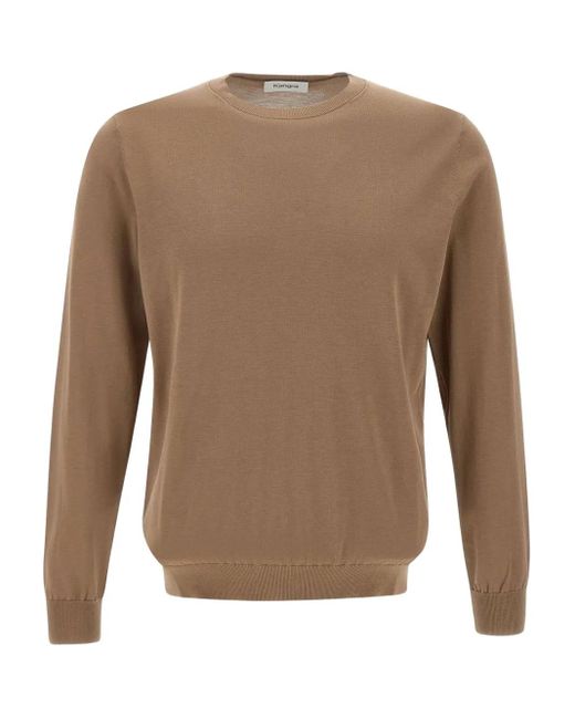 Kangra Brown Crew-Neck Long-Sleeve Sweater for men