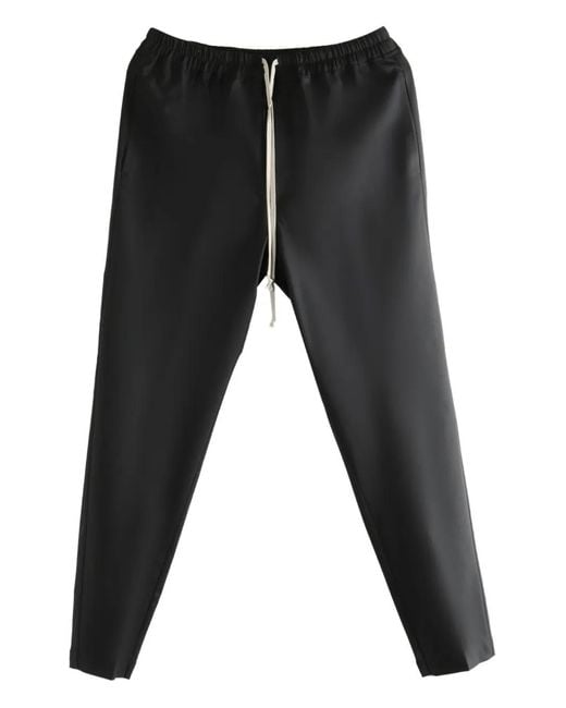 Rick Owens Black Drawstring Trousers for men
