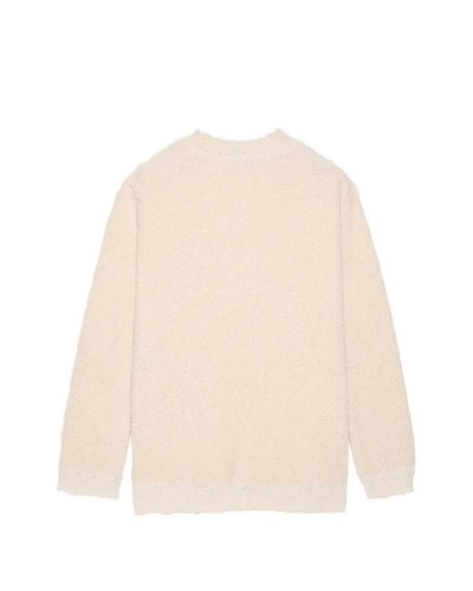 424 Natural Deep V-Neck Bouclé Sweater for men