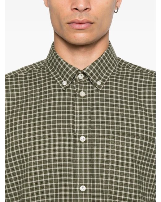 Les Deux Green Check Flannel Shirt for men