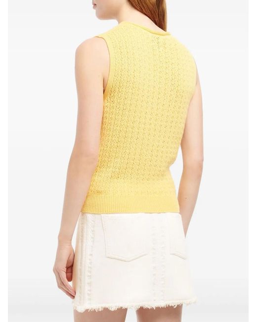 Barrie Yellow V-Neck Cashmere Top