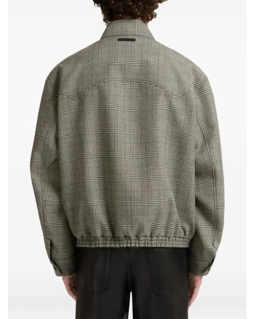 Marni Gray Check-Pattern Virgin Wool Jacket for men