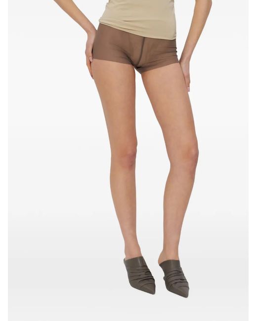 Rick Owens Brown Temple Stretch Shorts
