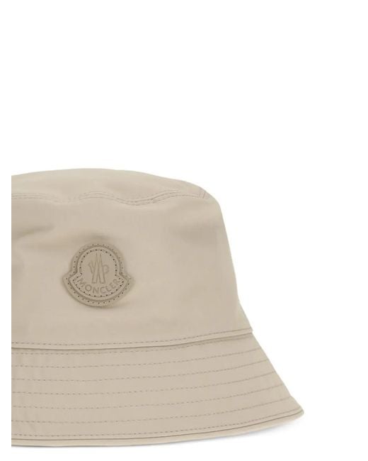 Moncler Natural Logo-Patch Bucket Hat for men