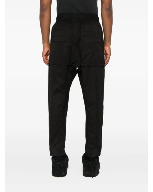 Thom Krom Black Belted Tapered Trousers for men