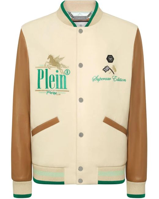 Philipp Plein Natural Racing Club College Bomber Jacket for men