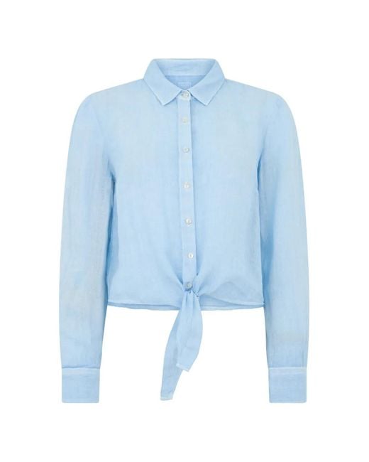 120% Lino Blue Button Shirt