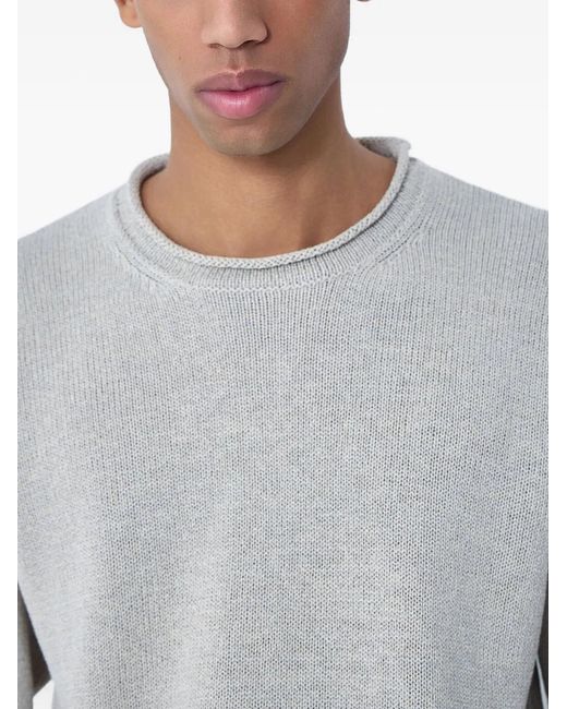 Massimo Osti Studio Gray Ribbed Crew-Neck Sweater for men