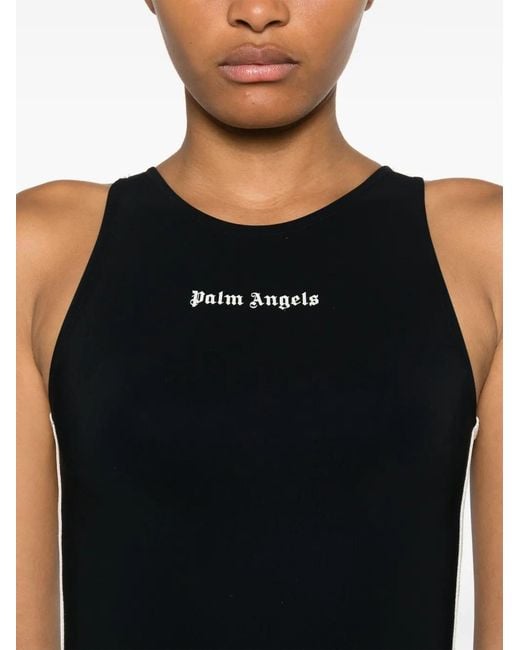Palm Angels Black Training Track Tank Top