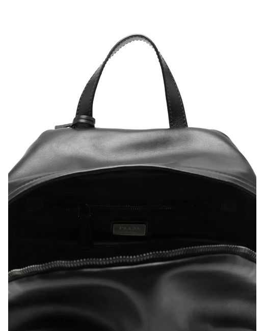 Prada Black Leather Backpack for men